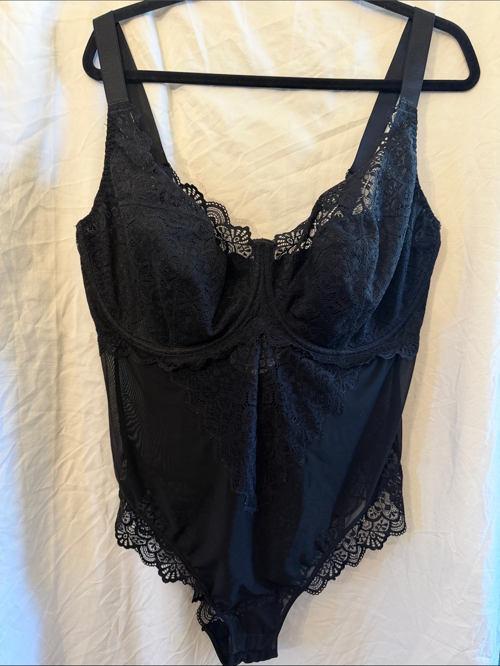 Black Lace Underwire Bodysuit Shapewear - Women Intimates